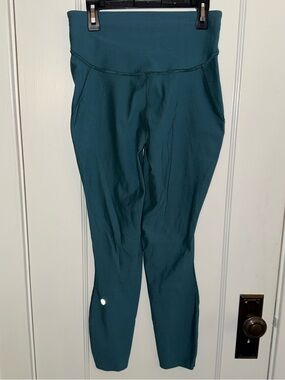 Lululemon Base Pace High-Rise 25" Two Tone Ribbed - Jasper / Blue Chill - size 6